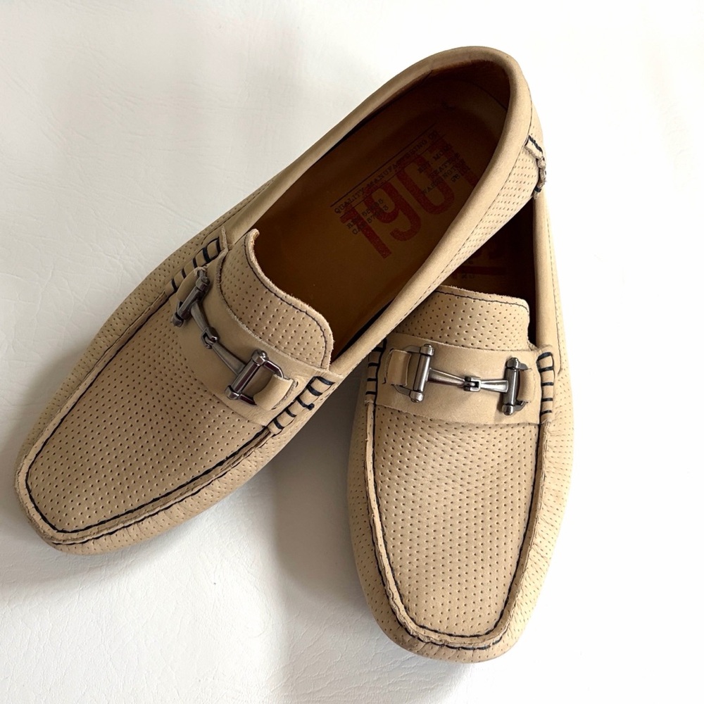 1901 Suede Men’s Driving Moccasins Loafers MStorino Horse Bit Shoes Sand 10